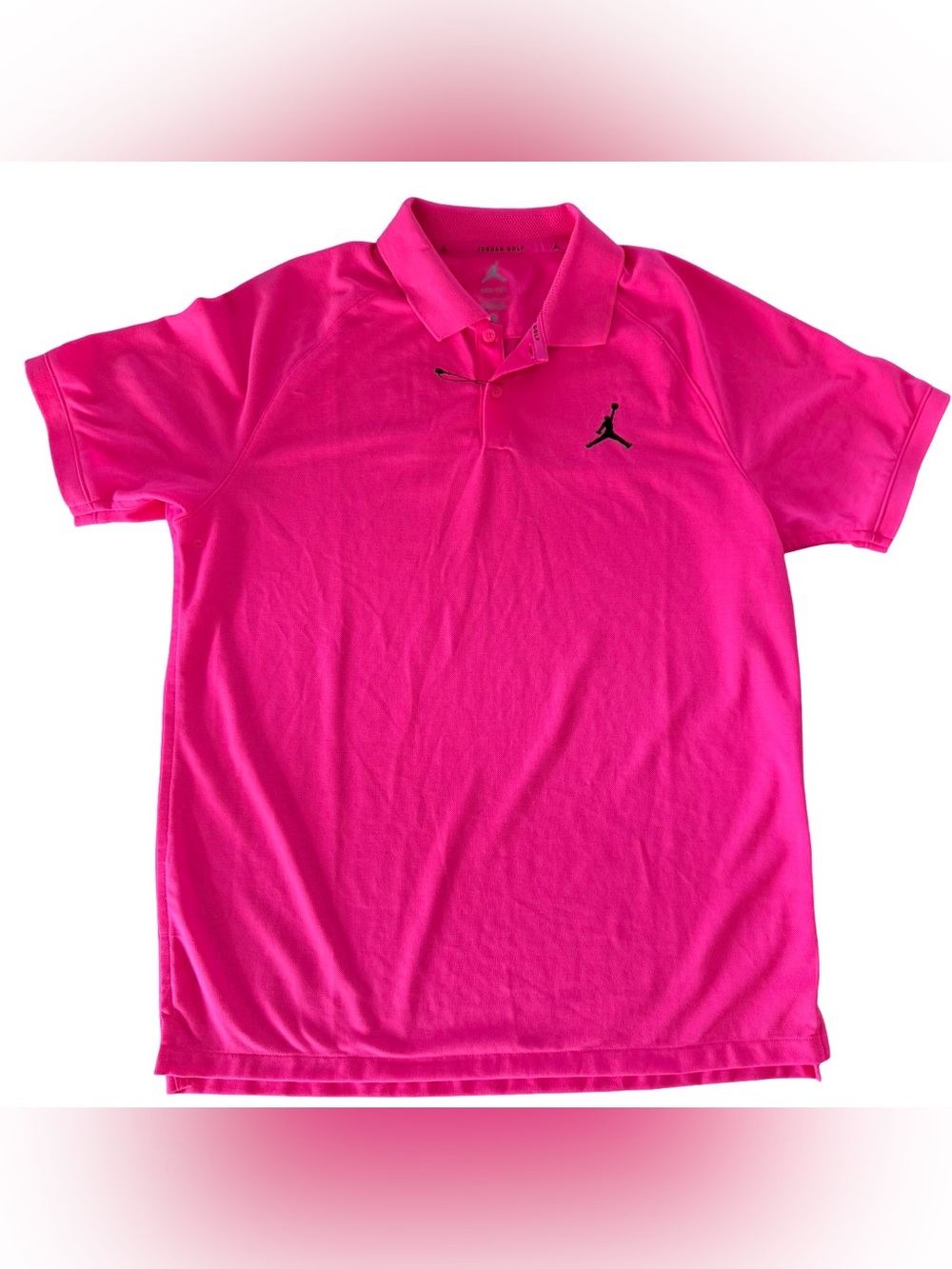 Jordan Golf Dri-FIT Polo Hyper Pink Black Jumpman Men’s Large NWT
